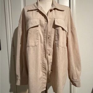 SHEIN Beige Corduroy Utility Jacket